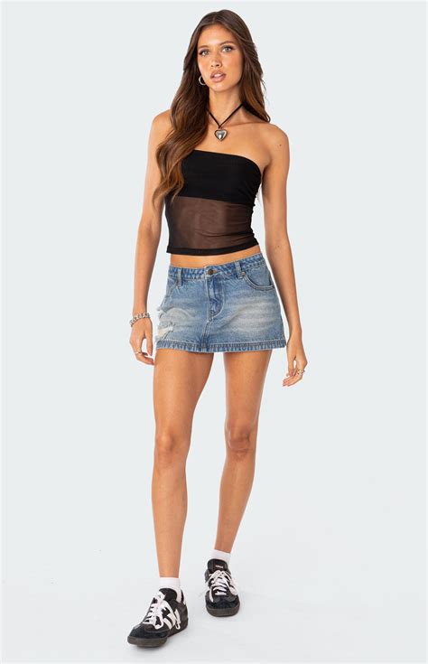 edikted mini skirt|Edikted Distressed Denim Mini Skirt .